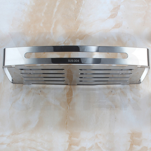 ชั้นวางของสแตนเลส304 อเนกประสงค์ในห้องน้ำ 1ชั้น สี่เหลี่ยม ติดผนัง รุ่น C1L027-SUS304-CS01