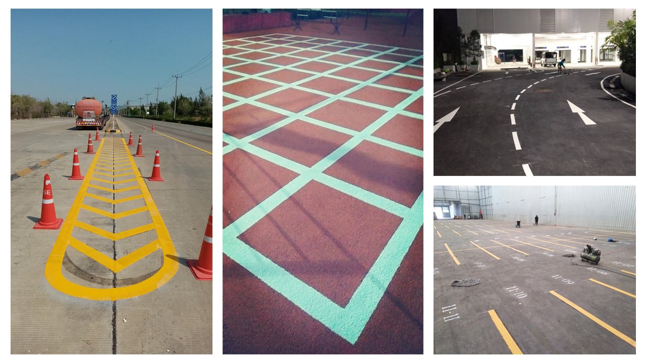 ทำสัญลักษณ์ที่พื้นด้วยสีอีพ๊อคซี่,สีเทอร์โมพลาสติก