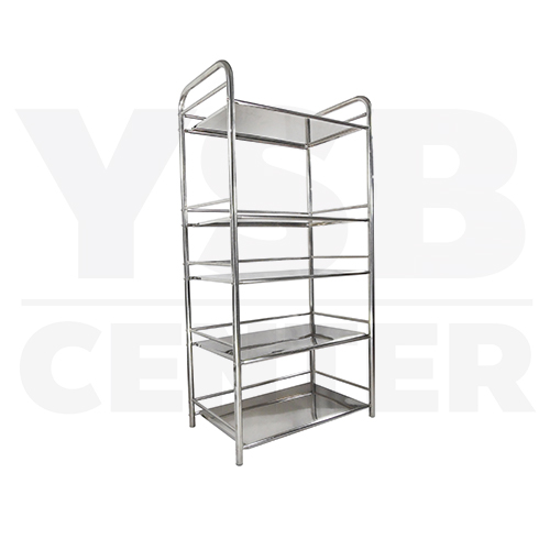 ชั้นวางของสแตนเลส 201 อเนกประสงค์ในห้องครัว 5ชั้น (มีล้อเปลี่ยน) รุ่น CB0043-SS201-L560