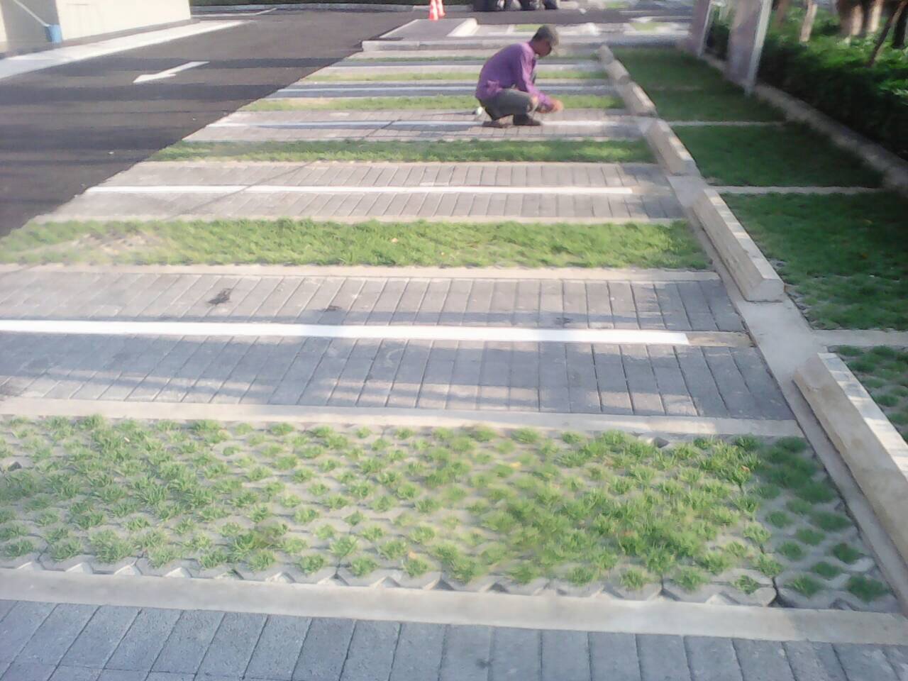 ตีเส้นช่องจอดรถภายในคอนโด กทม