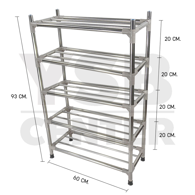 CASSA ชั้นวางรองเท้าแสตนเลส 5 ชั้น แบบท่อขนาดใหญ่ 22 mm รุ่น SR-A265