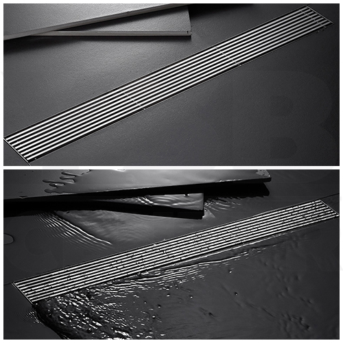 รางระบายน้ำ ตะแกรง สแตนเลส304 ฝาครอบ เส้นตรงสแตนเลส หนาแข็งแรง ( 20 cm ) CL0215 - CL0222