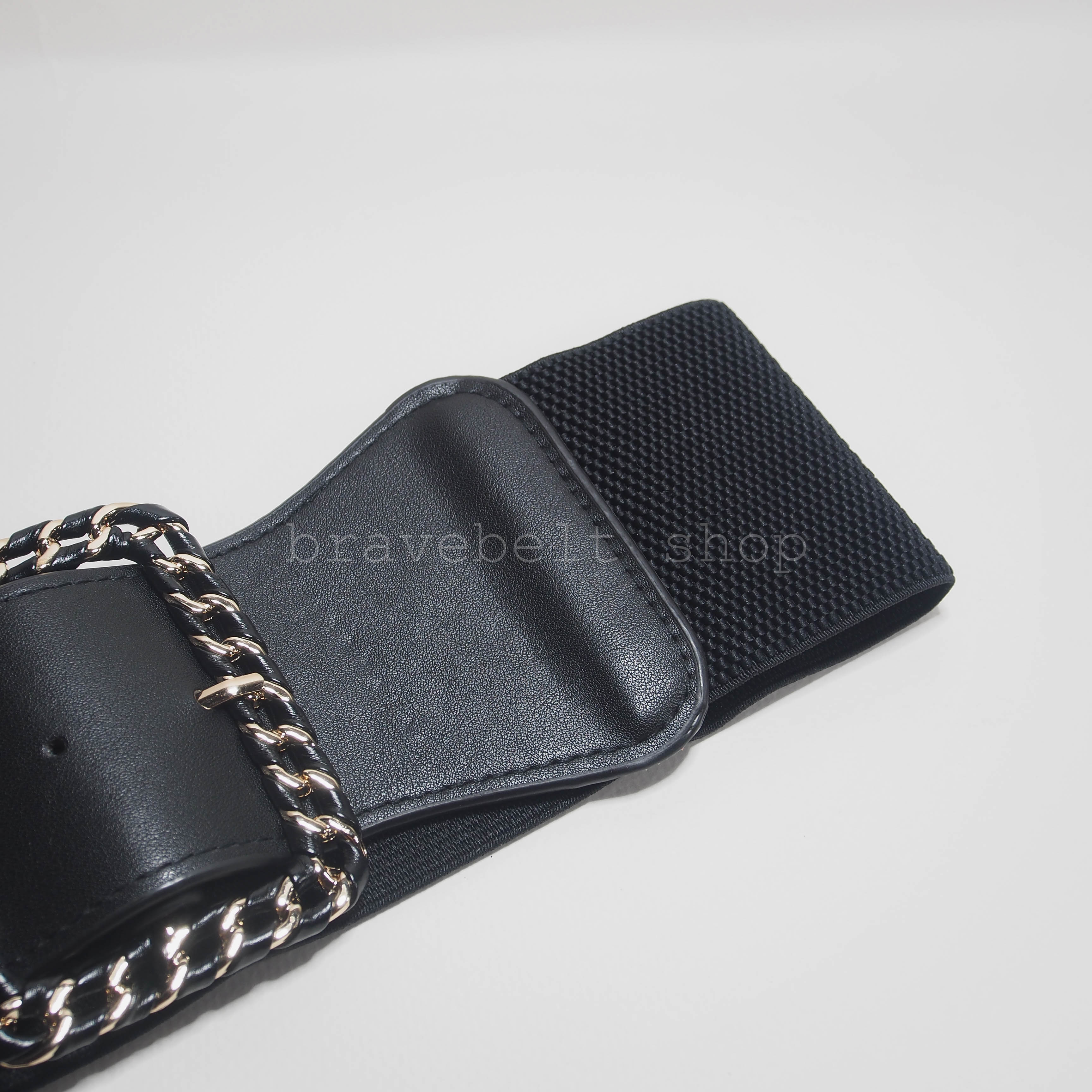 เข็มขัดผ้ายืดผู้หญิงแฟชั่นสีดำสวย น่าใส่มากๆเลยทีเดียว ใส่กับเดรสก็สวย