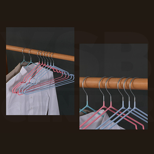 ไม้แขวนเสื้อ ไม้แขวนเสื้อรักษาทรง ไม้แขวนสแตนเลสเคลือบซิลิโคนแพค 10 ชิ้น รุ่น CB0110 - CB0113