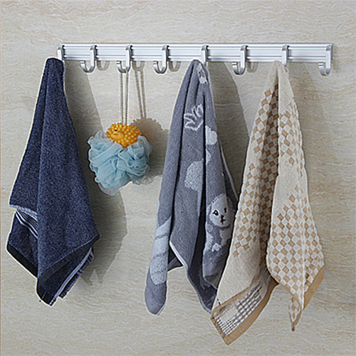 ราวตะขอแขวนอเนกประสงค์ อลูมีเนียม 8 ตะขอ แบบเลื่อนได้ C1M080-ALM-8053-08