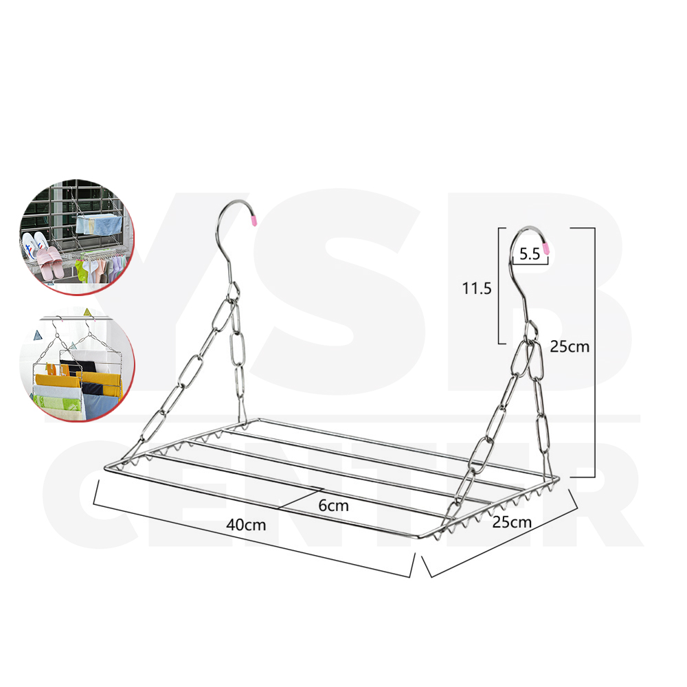 ราว ราวหนีบผ้า ราวสแตนเลส พวงหนีบผ้า ห่วงตากผ้าสแตนเลส แบบสี่เหลี่ยม ราวอเนกประสงค์
