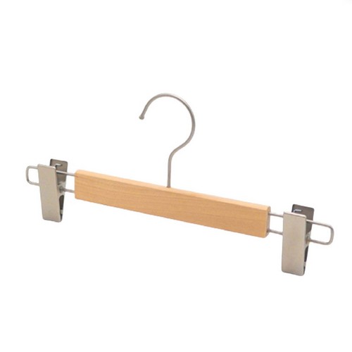 ไม้แขวน ไม้แขวนหนีบกางเกง กระโปรง ไม้แขวนเสื้อแบบหนีบ แพค 6 ชิ้น รุ่น CB0089-W-3212-06