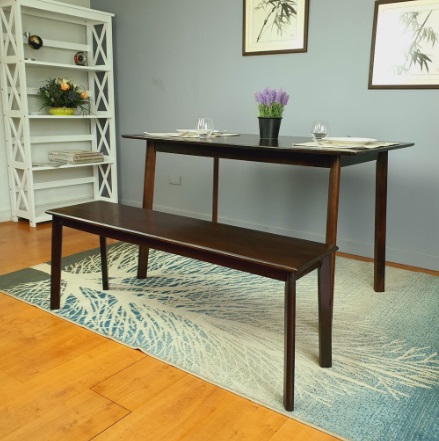 เก้าอี้ เก้าอี้ม้านั่งยาว เก้าอี้ยางพาราแท้ สวยเรียบเนียน ทันสมัย