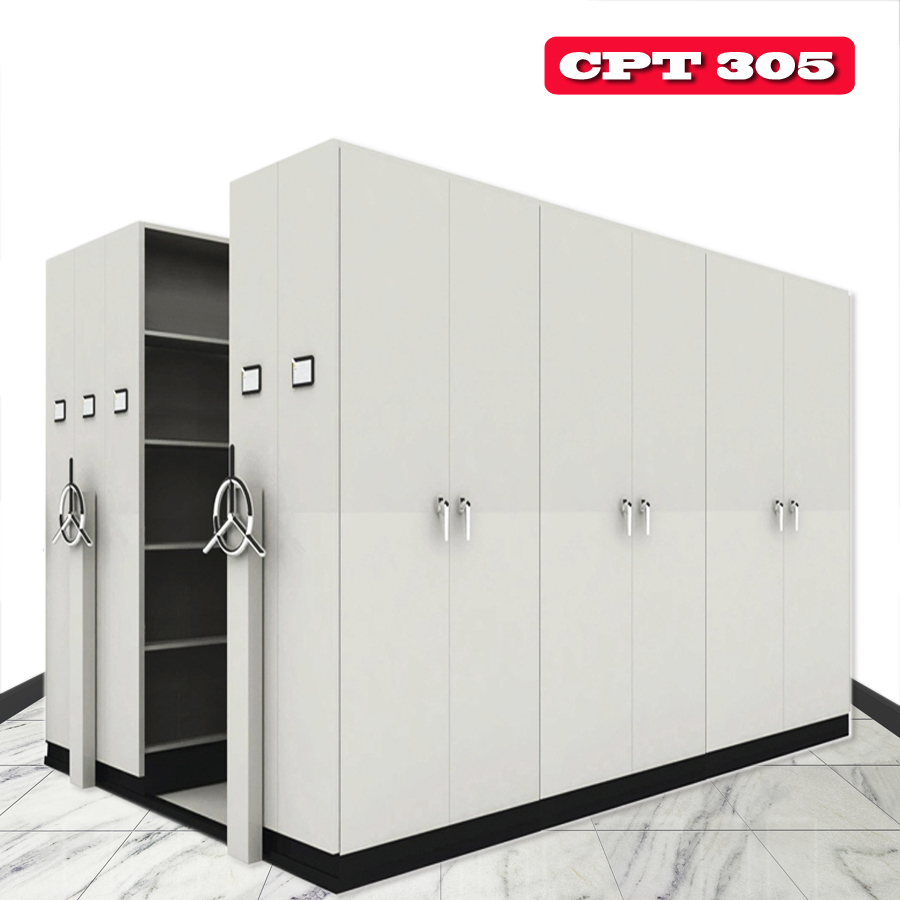 ตู้รางเลื่อน CPT 305 แบบพวงมาลัย 3 แถว 15 ตู้