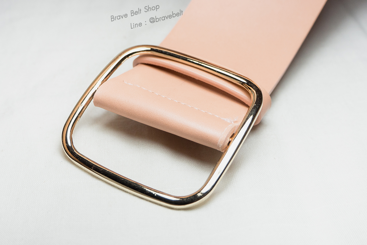 เข็มขัดหนังเอวสูงสวยๆ หัวทองแบบหนีบสอด