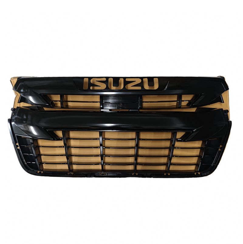 หน้ากระจัง ISUZU D-MAX(ดีแม็ก) โฉมตัวยกสูง สีดำเงา(ไปทำสีเอง) ไม่มีโลโก้ ปี2020-2021 (รหัส:V-CROSS 19-21 ดำ)