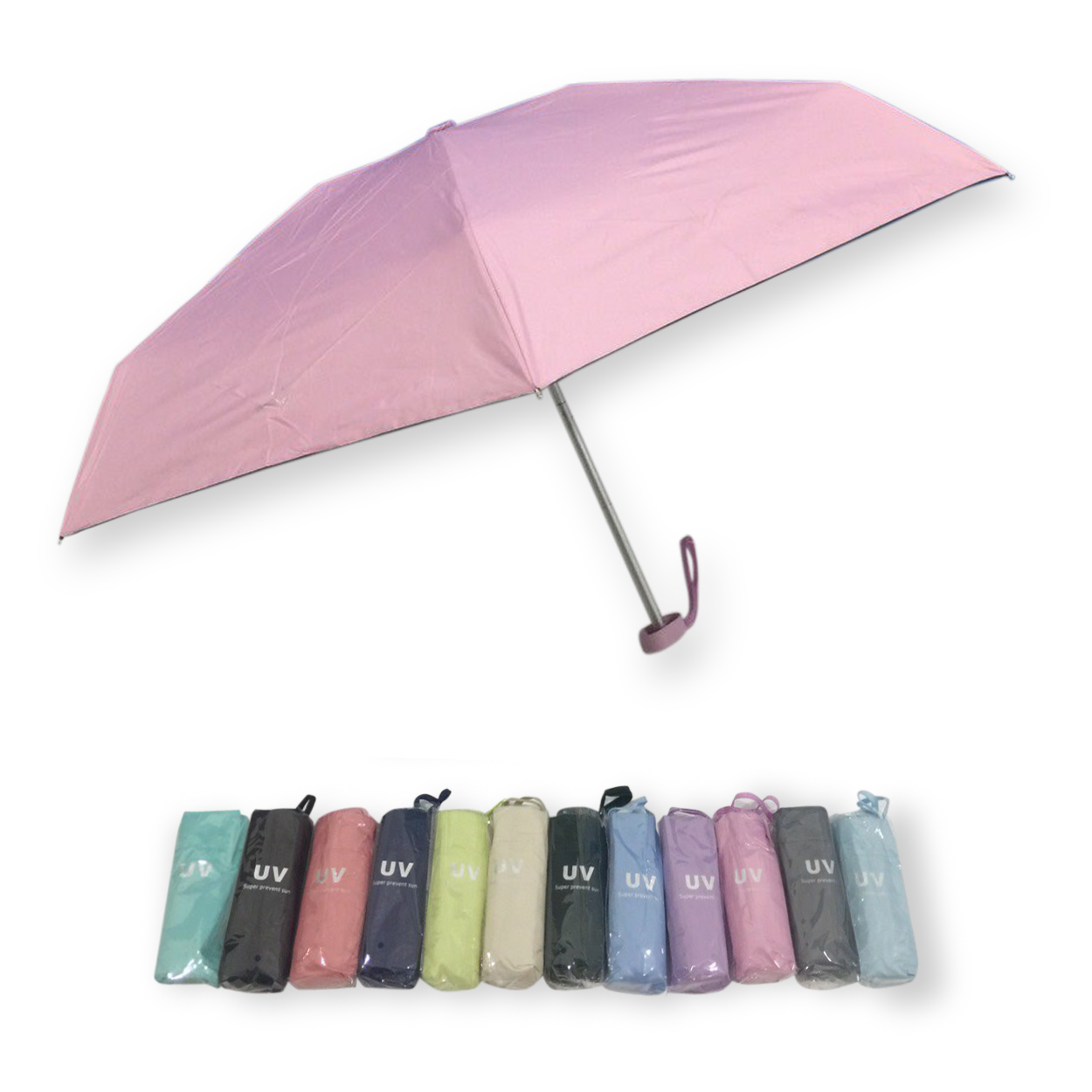 ร่มGBU5ตอนรหัส GM523ยูวีสีดำ นํ้าหนักเบา