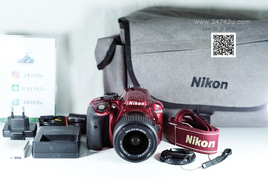 กล้อง Nikon D3300 พร้อมเลนส์ 18-55mm สีแดง