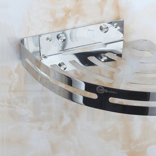 ชั้นวางของสแตนเลส304 อเนกประสงค์ในห้องน้ำ 1ชั้น เข้ามุม ติดผนัง รุ่นC1L029-SUS304-CT01