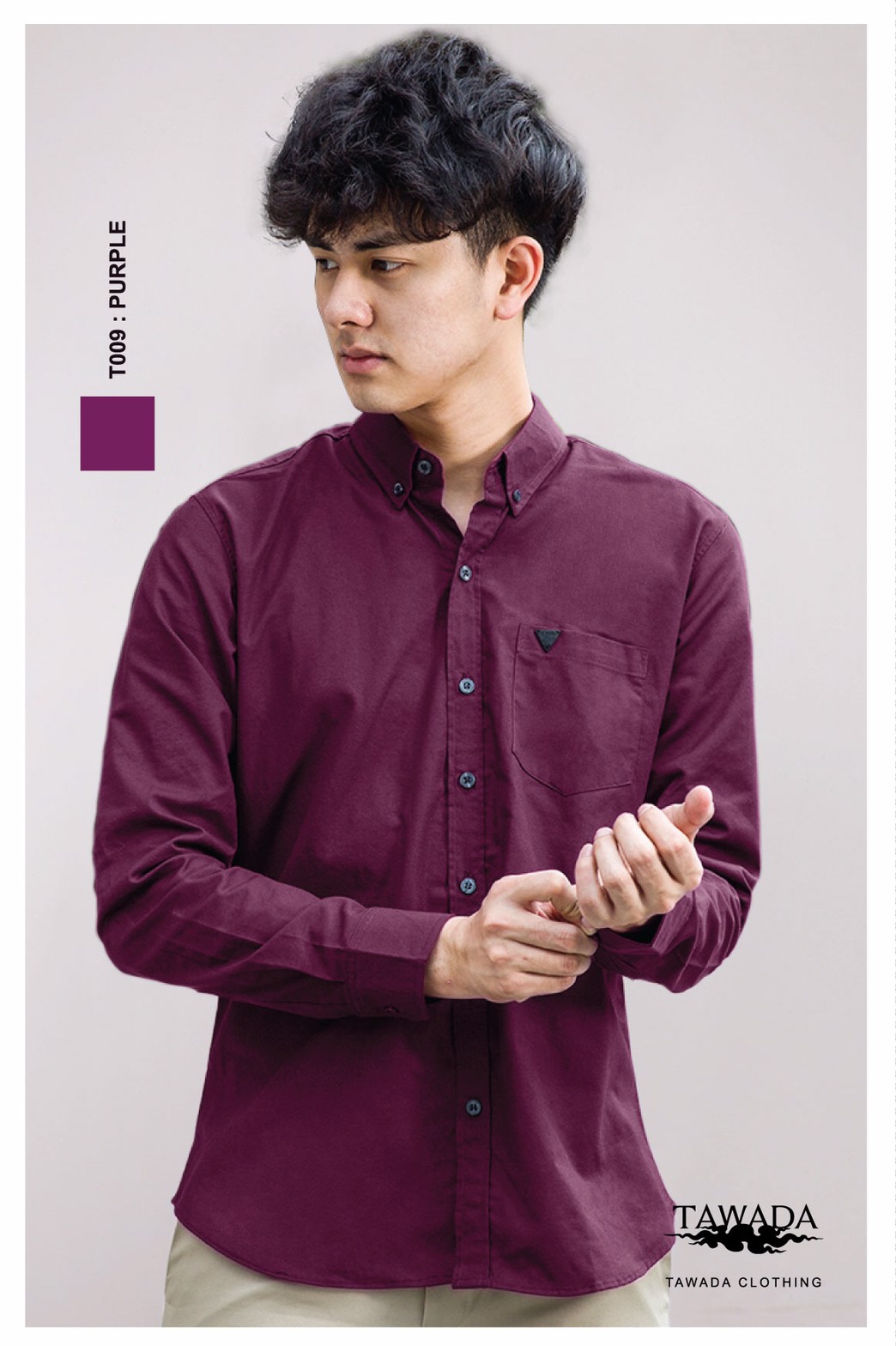 T009 สีม่วง STANDARD SLIM-FIT