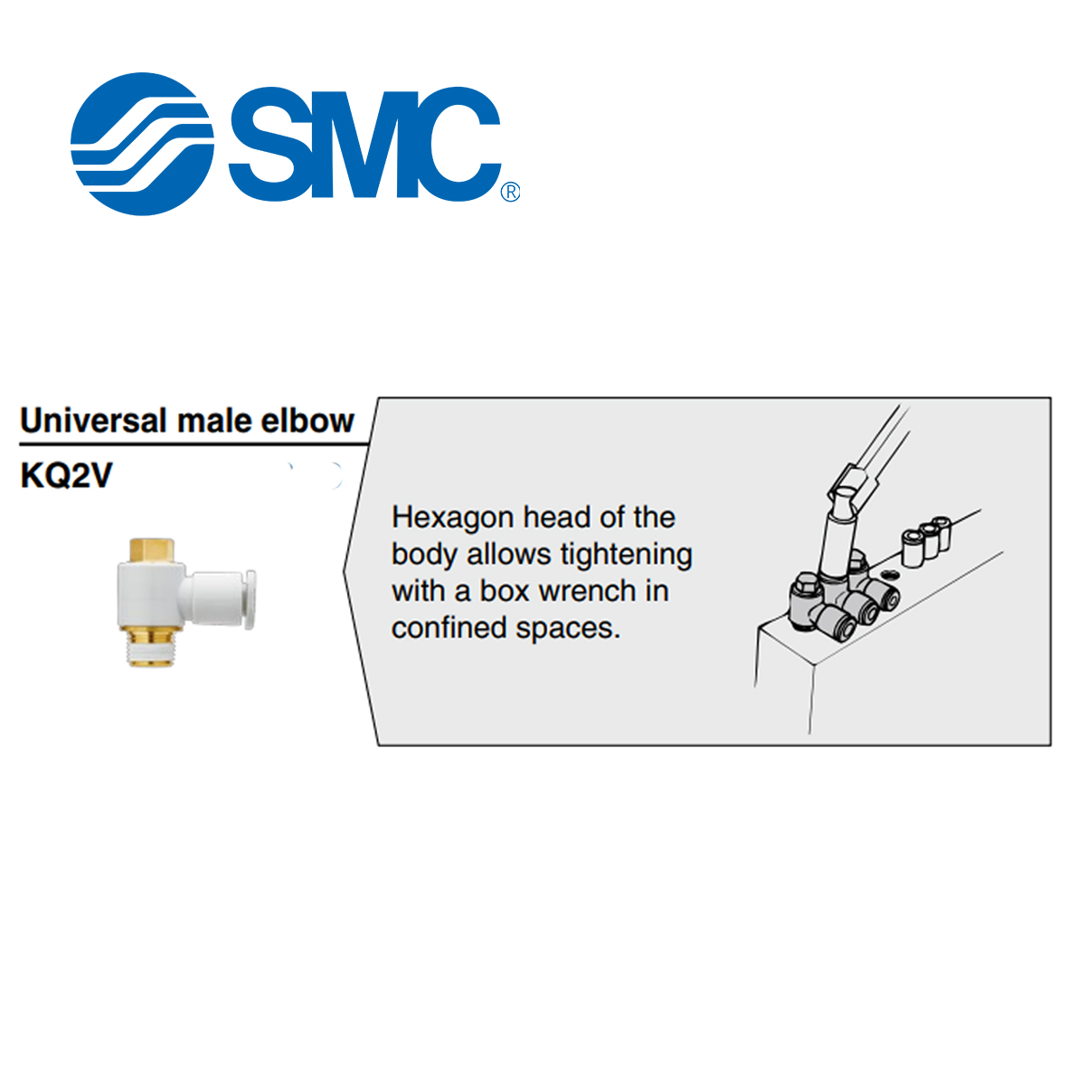 SMC Fitting ,Universal Male Elbow KQ2V