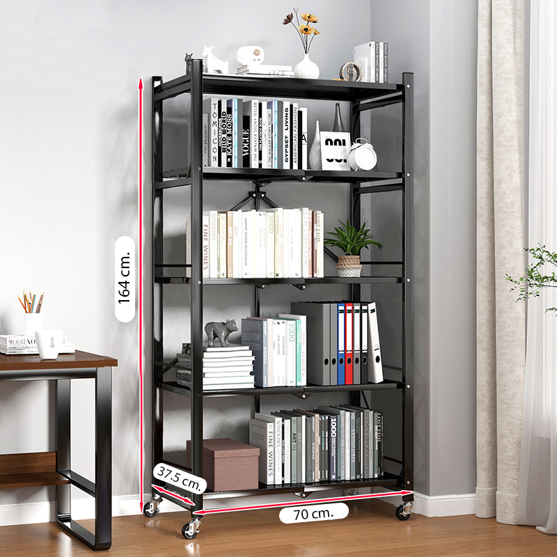 ชั้นวาง สแตนเลสแท้ ชั้นวางพับเก็บได้ ประหยัดพืนที่ พร้อมล้อเลื่อน อุปกรณ์จัดเก็บ