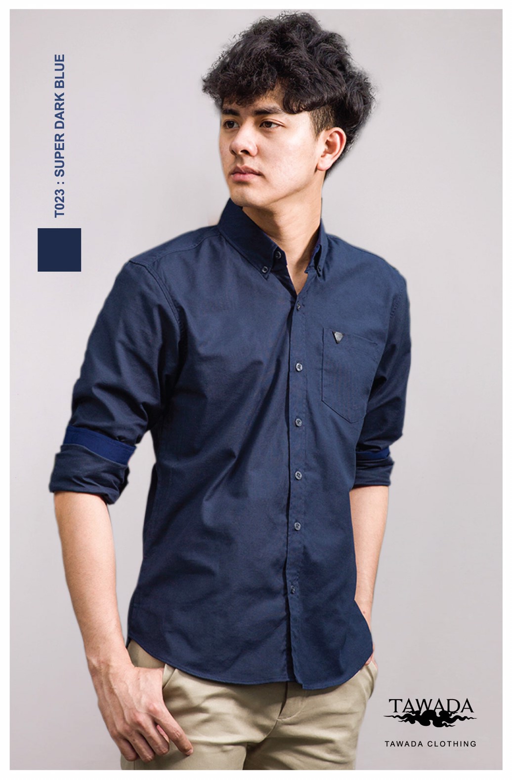 T023 สีกรมดำ STANDARD SLIM-FIT