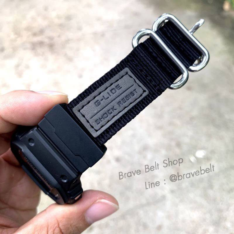 G Shock DW5600 หน้ายักษ์สีดำ สายนาโต้ AAA