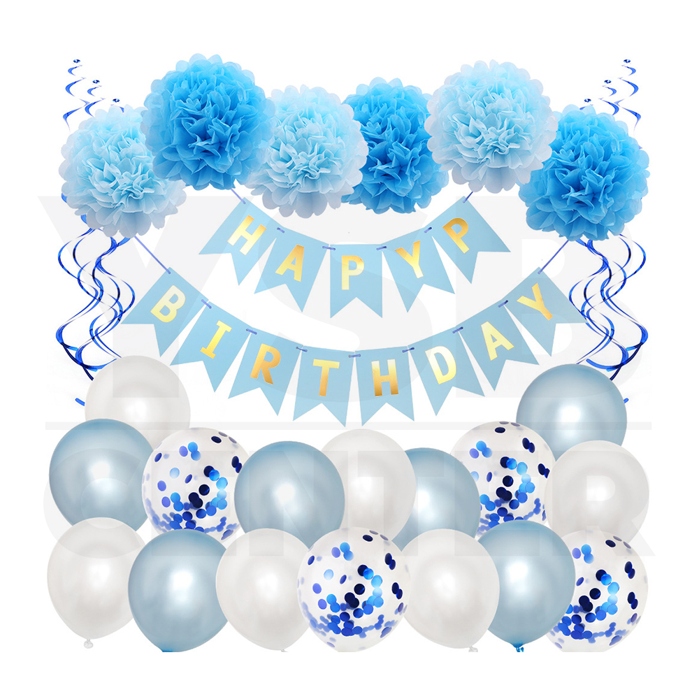 ชุดธงวันเกิดพร้อมอุปกรณ์ตกแต่ง ธงวันเกิด Happy Birthday ป้ายวันเกิด ธง HBD อุปกรณ์งานปาร์ตี้