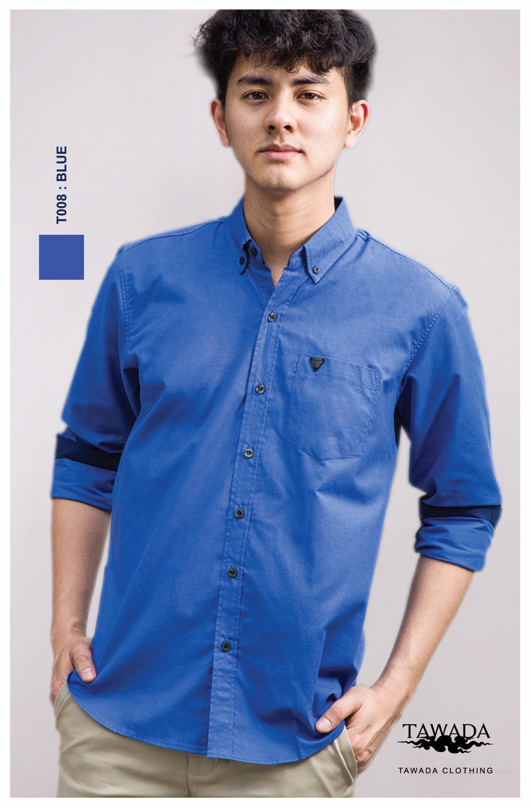 T008 สีน้ำเงิน STANDARD SLIM-FIT