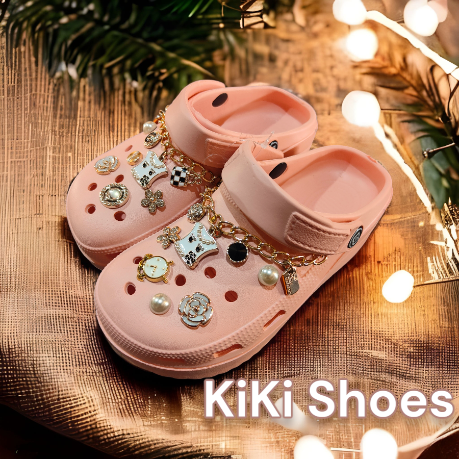 KiKi Shoes - รองเท้าแตะ หัวโต เสริมส้น พื้นสูง สไตล์ สตรีทแบรนด์ งานเพชรวิบวับ อะไหล่เยอะมาก สายแฟ สายเยอะไว้ก่อนต้องรีบจัดจ้า