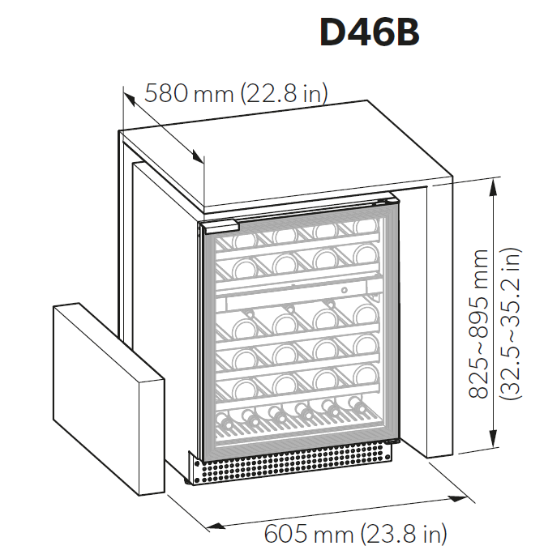 Dometic D46B ตู้แช่ไวน์ 46 ขวด
