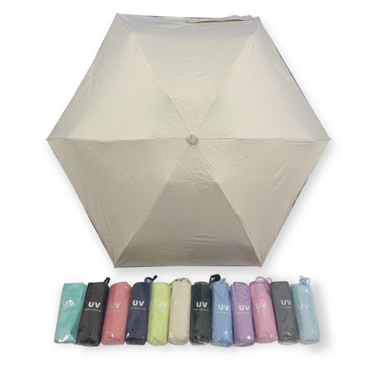 ร่มGBU5ตอนรหัส GM523ยูวีสีดำ นํ้าหนักเบา