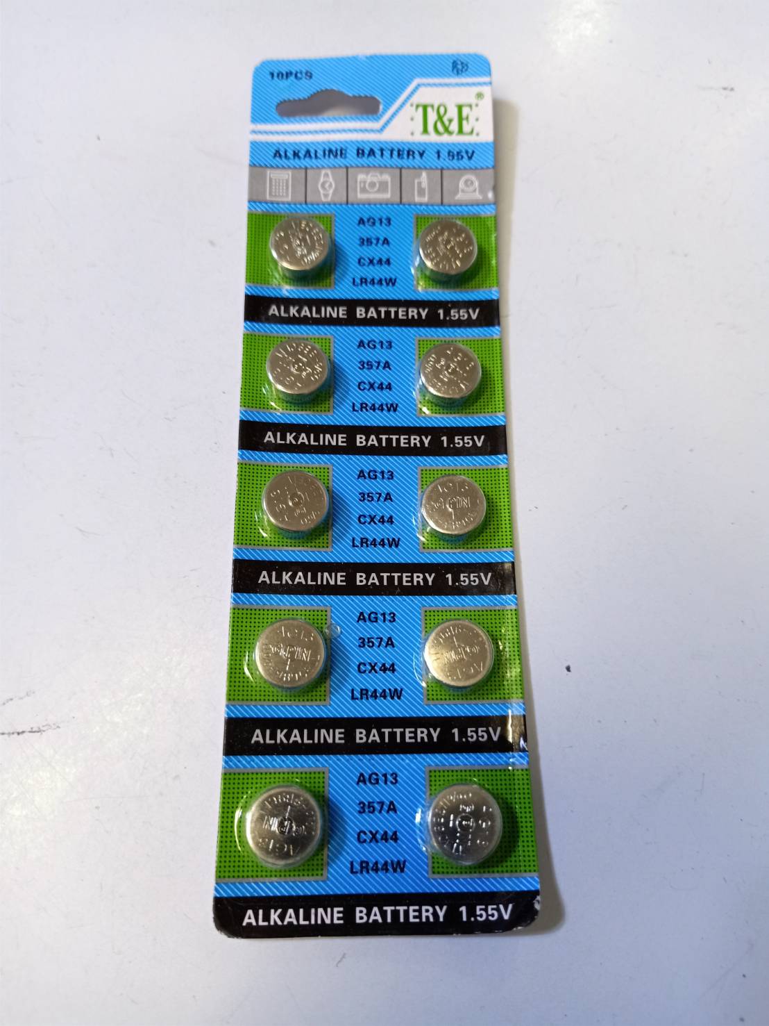 ถ่านกระดุม ถ่านนาฬิกา LR44 Alkaline Battery 1.55 V แพ็คละ 10 ก้อน ALKALINE BATTERY 1.55 V.