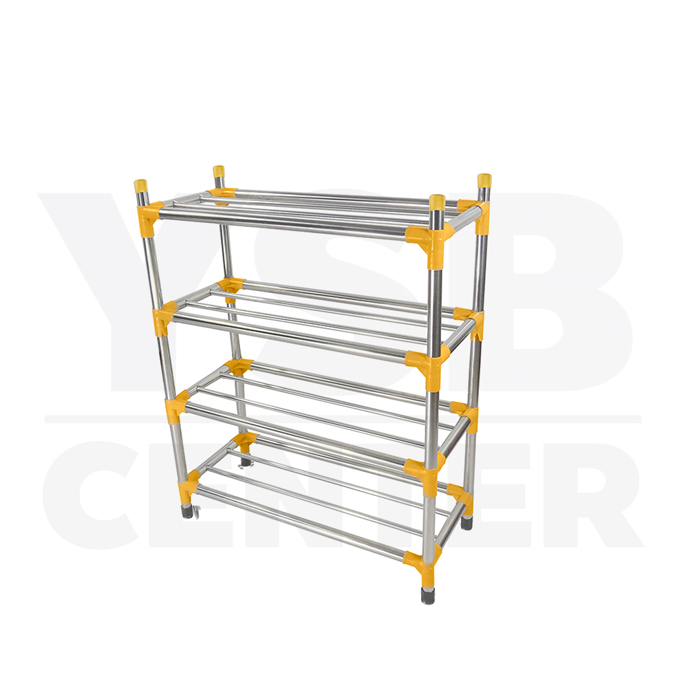 ชั้นวางรองเท้าสแตนเลส 4 ชั้น แบบท่อใหญ่พิเศษ รุ่น CB0045-SR-Y460