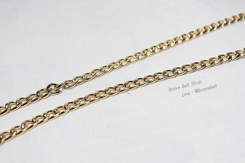 เข็มขัดโซ่สีทองปลายห้อยสวย หัวคล้องกลม
