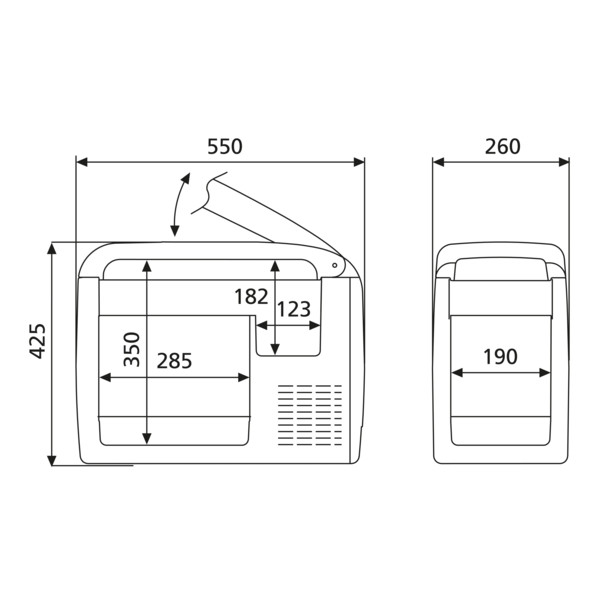 Dometic CF26 ตู้เย็นแช่แข็ง/ตู้เย็นพกพา CoolFreezer ความจุ 21.5 ลิตร,สีเทา