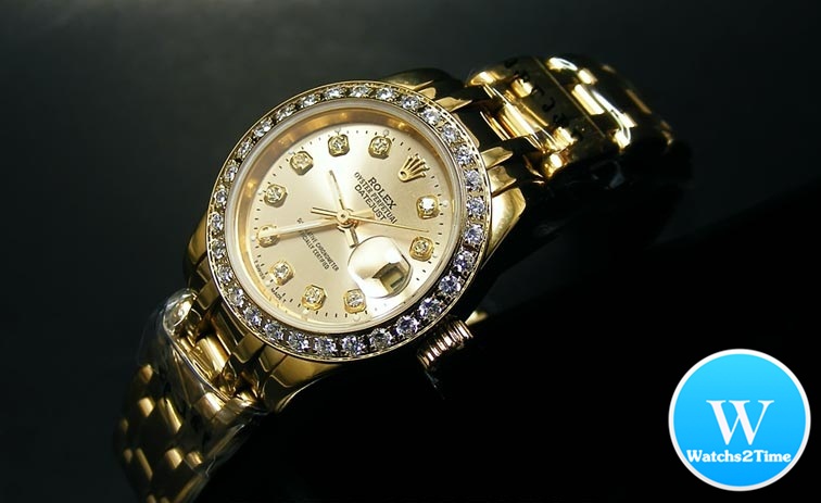 นาฬิกา Rolex Lady Datejust Pearlmaster Yellow Gold and Diamond 29 mm. Ref.80298