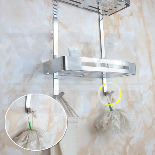 CASSA ชั้นวางของสแตนเลส304 อเนกประสงค์ในห้องน้ำ 2ชั้น สี่เหลี่ยม ติดผนัง รุ่น C1L028-SUS304-CS02