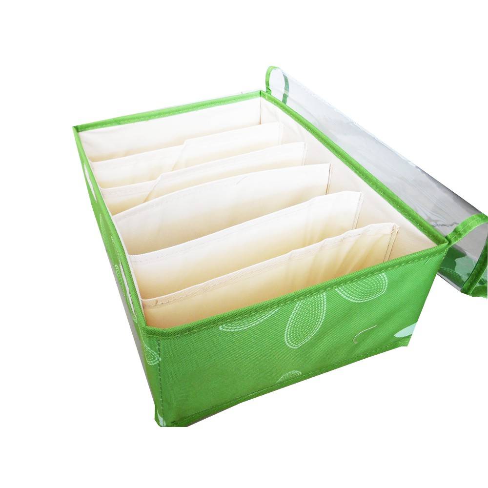 กล่องผ้า กล่องอเนกประสงค์ กล่องใส่ชุดชั้นใน 2 ชิ้นแบบ 6 ช่อง + 18 ช่อง