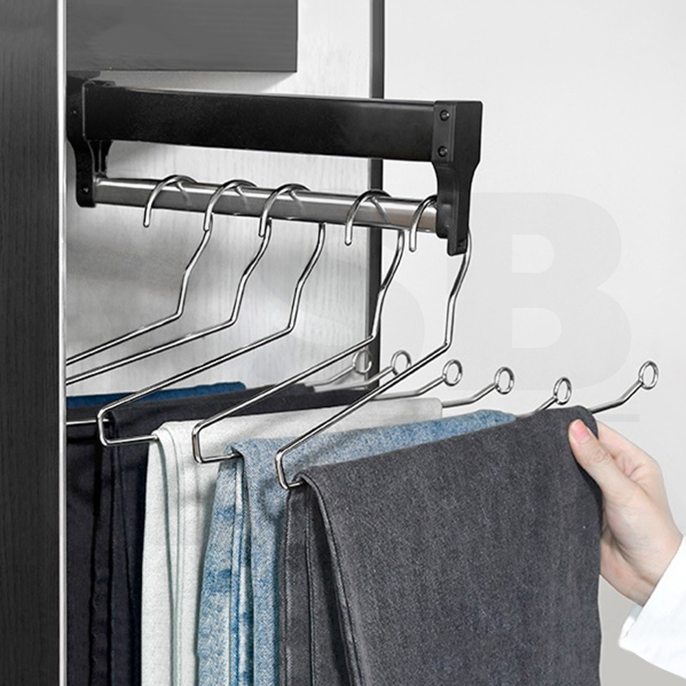 ไม้แขวน ไม้แขวนกางเกง ไม้แขวนผ้าขนหนู ไม่เป็นรอย ไม่เป็นสนิม แพค 5 ชิ้น รุ่นCB0149-HC05