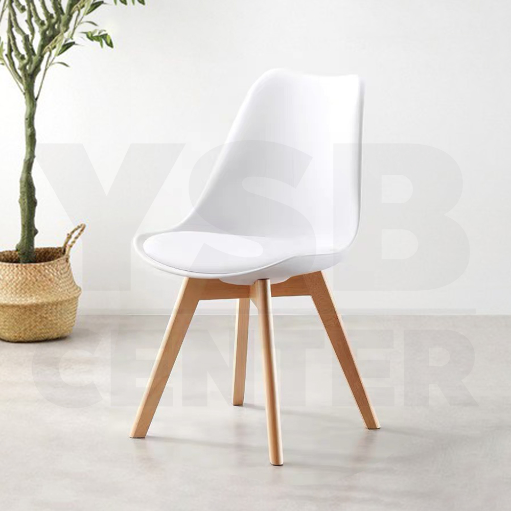 เก้าอี้ เก้าอี้พลาสติก ขาไม้ เบาะฟองน้ำ แข็งแรงทนทาน รับน้ำหนักได้ดี