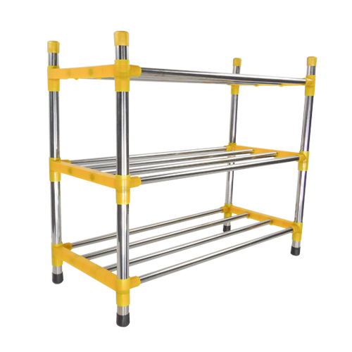 ชั้นวางรองเท้าสแตนเลส 3 ชั้น แบบท่อใหญ่พิเศษ รุ่น CB0044-SR-Y360