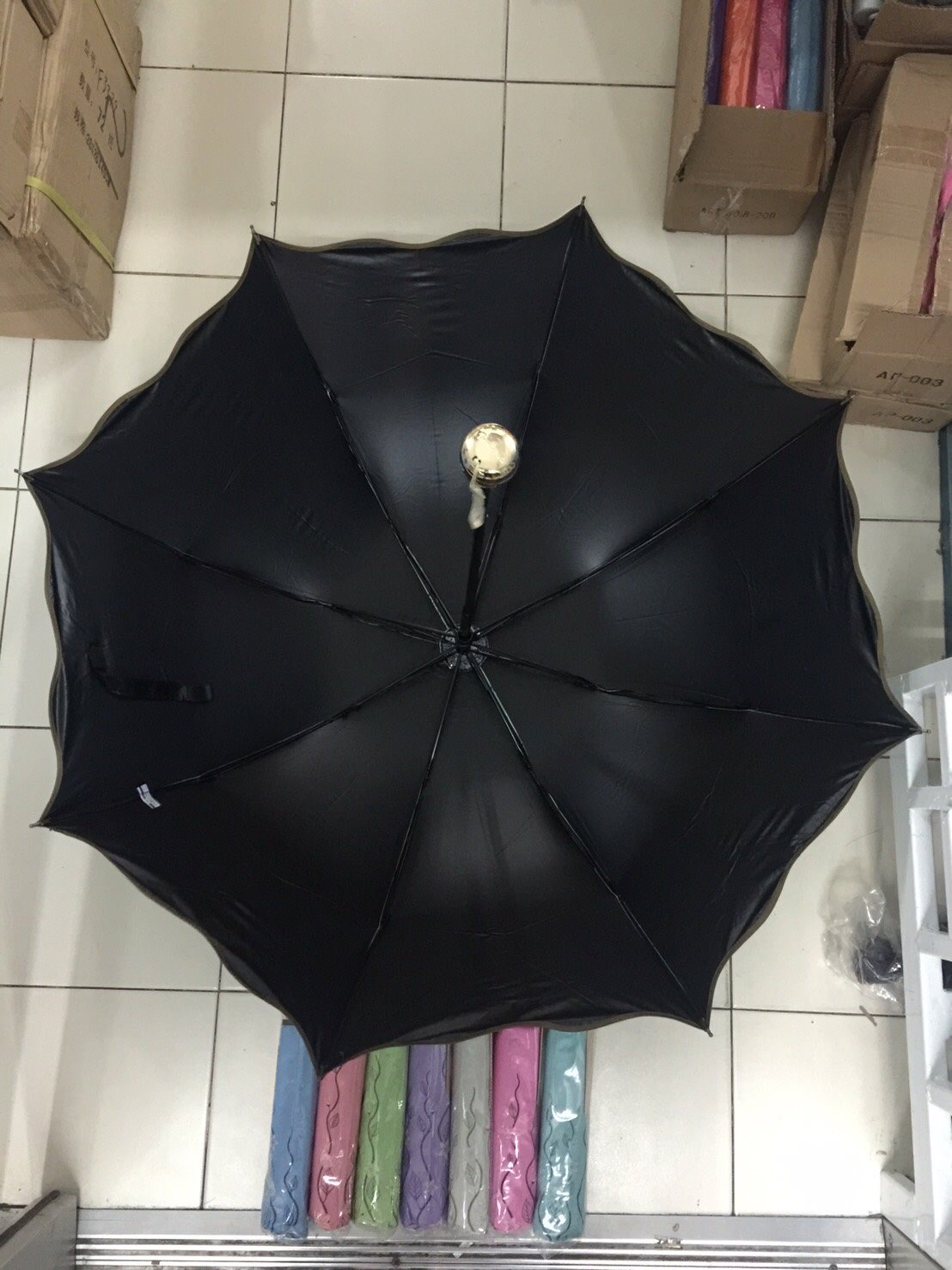 ร่มโค้งแฟชั่นยูวีดำ รหัส 9201