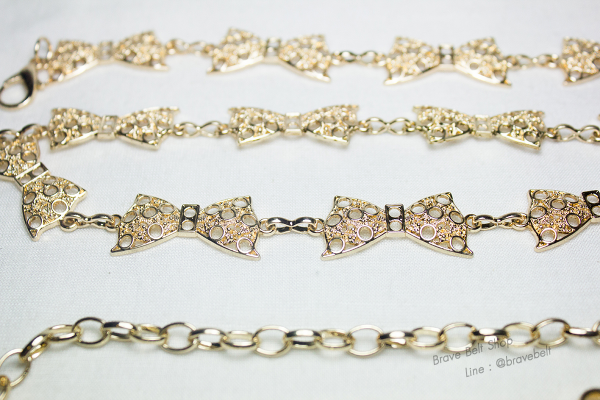 เข็มขัดผ้าไหม ผ้าซิ่นสวยๆ รูปโบว์สายโซ่