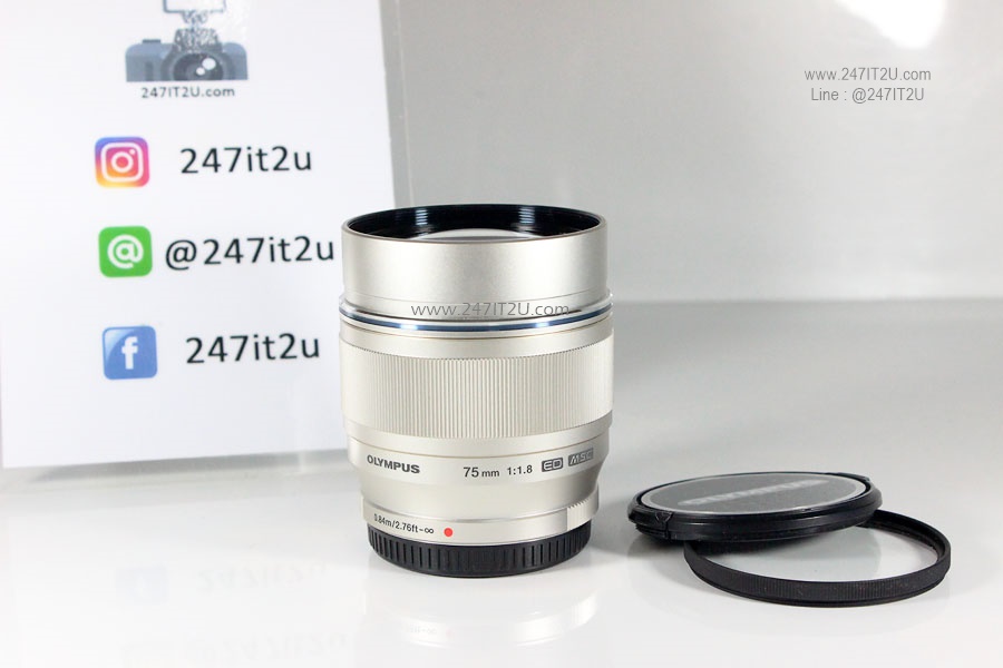 เลนส์ Olympus 75mm F1.8 ED MSC สี silver