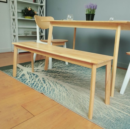 เก้าอี้ เก้าอี้ม้านั่งยาว เก้าอี้ยางพาราแท้ สวยเรียบเนียน ทันสมัย