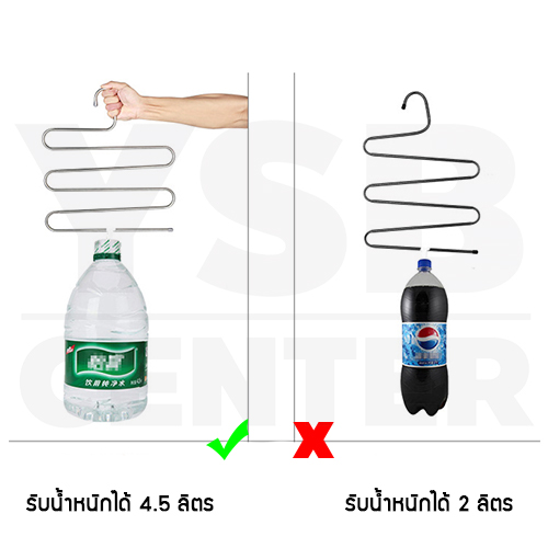 ชุด SET 2ชิ้น ไม้แขวนกางเกง แสตนเลส แบบประหยัดพื้นที่ ภายในตู้เสื้อผ้า รุ่น CB0026-HC008-36X38-02