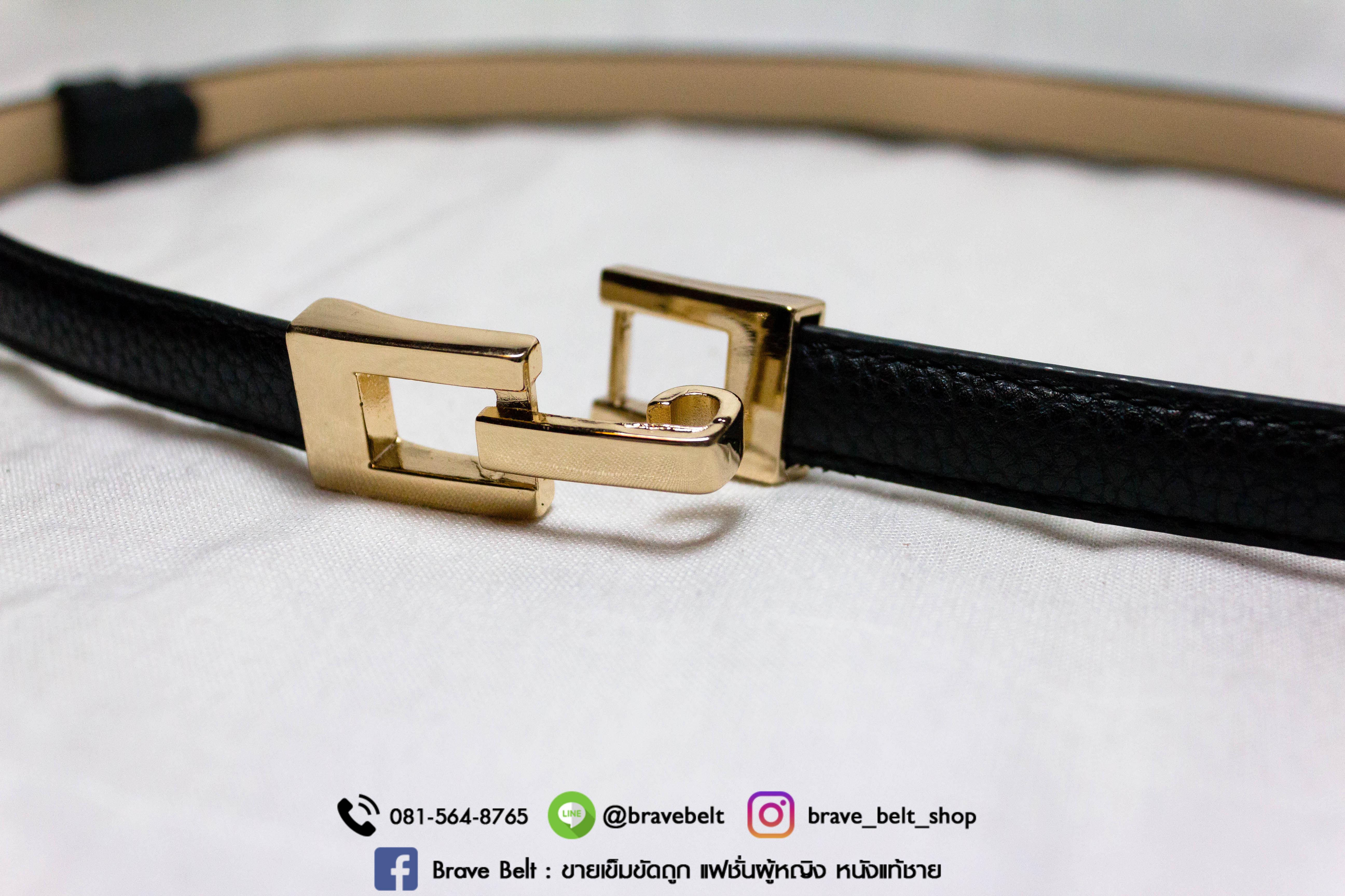 เข็มขัดปรับขนาดสายได้ หัวล็อคเหล็กสีทอง