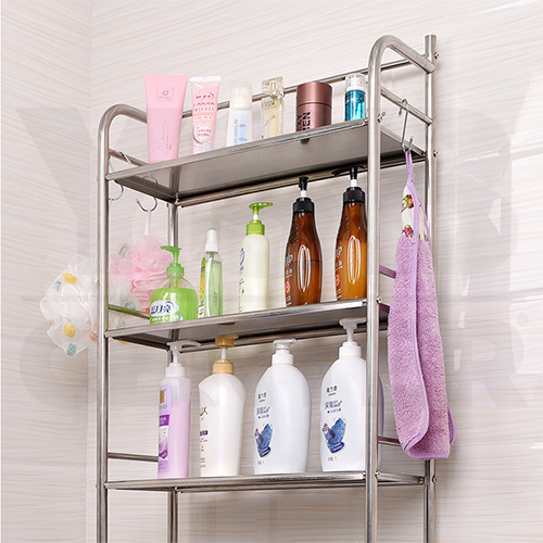 ชั้นวางของแสตนเลส อเนกประสงค์ในห้องน้ำ 2ชั้น แบบวางบนชักโครก รุ่น CB0011-SS201-HC-019-2