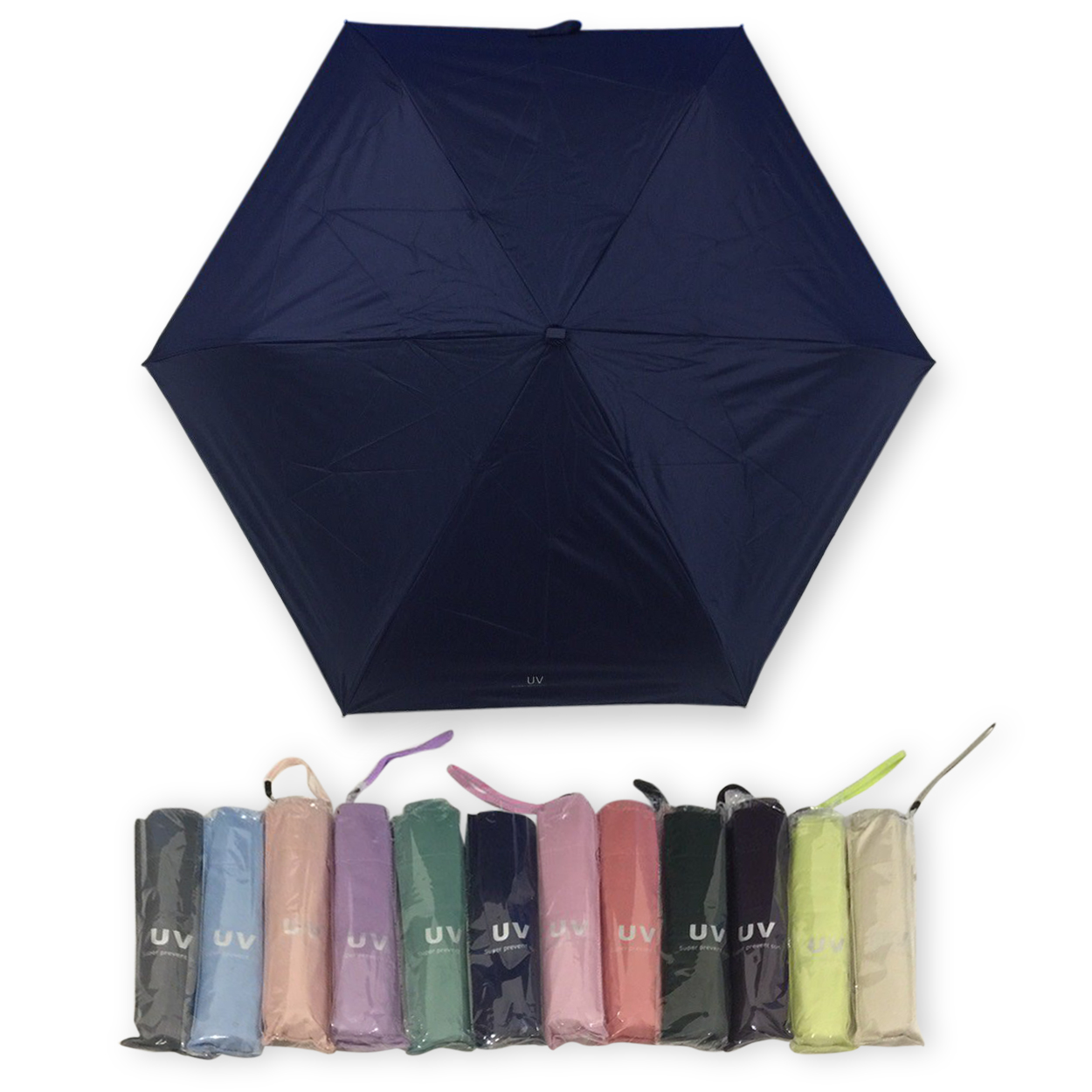 ร่มGBU3ตอนแบนเบารหัสGM345ยูวีดำ