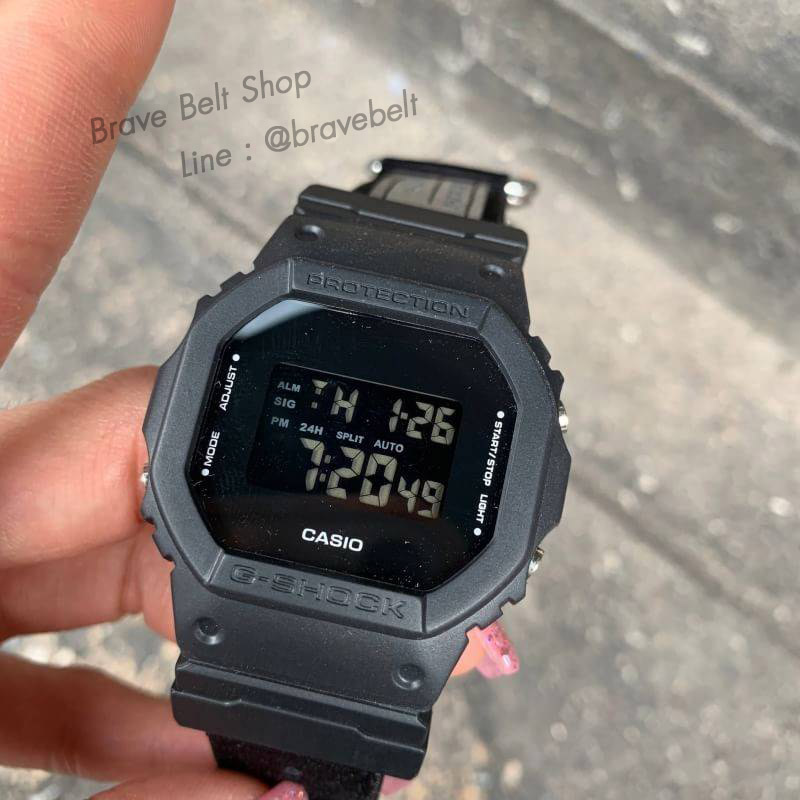 G Shock DW5600 หน้ายักษ์สีดำ สายนาโต้ AAA
