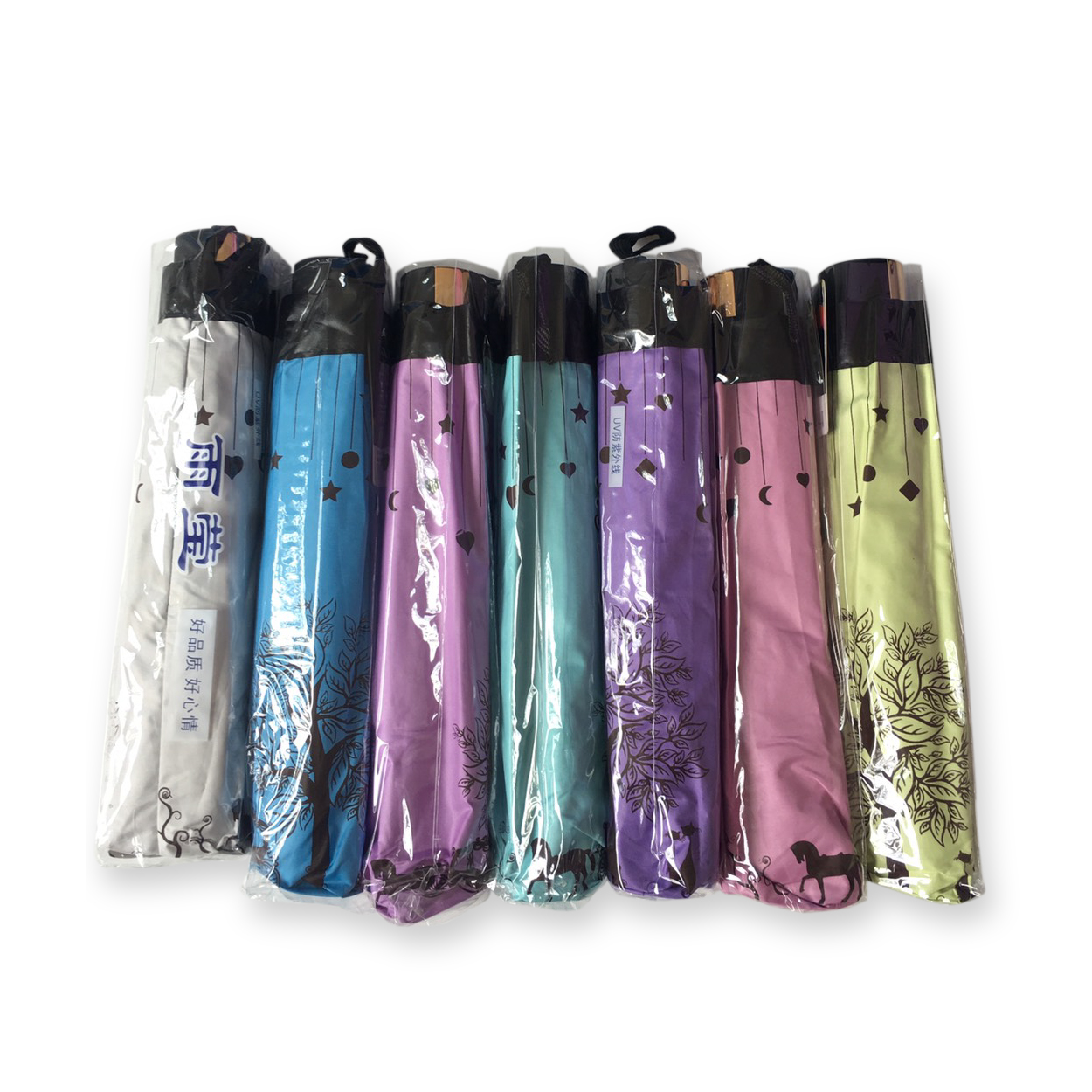 ร่มโค้งแฟชั่น24นิ้วยูวีสีดำ รหัส 1636