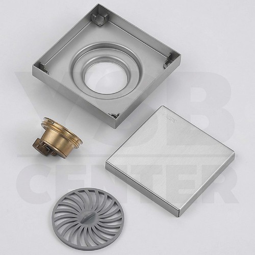 ตะแกรงระบายน้ำ สแตนเลส 304 กันกลิ่น กันแมลง ปูกระเบื้องทับได้ แกนท่ออบสีทอง เปิดปิดอัตโนมัติ CM0040- CM0043