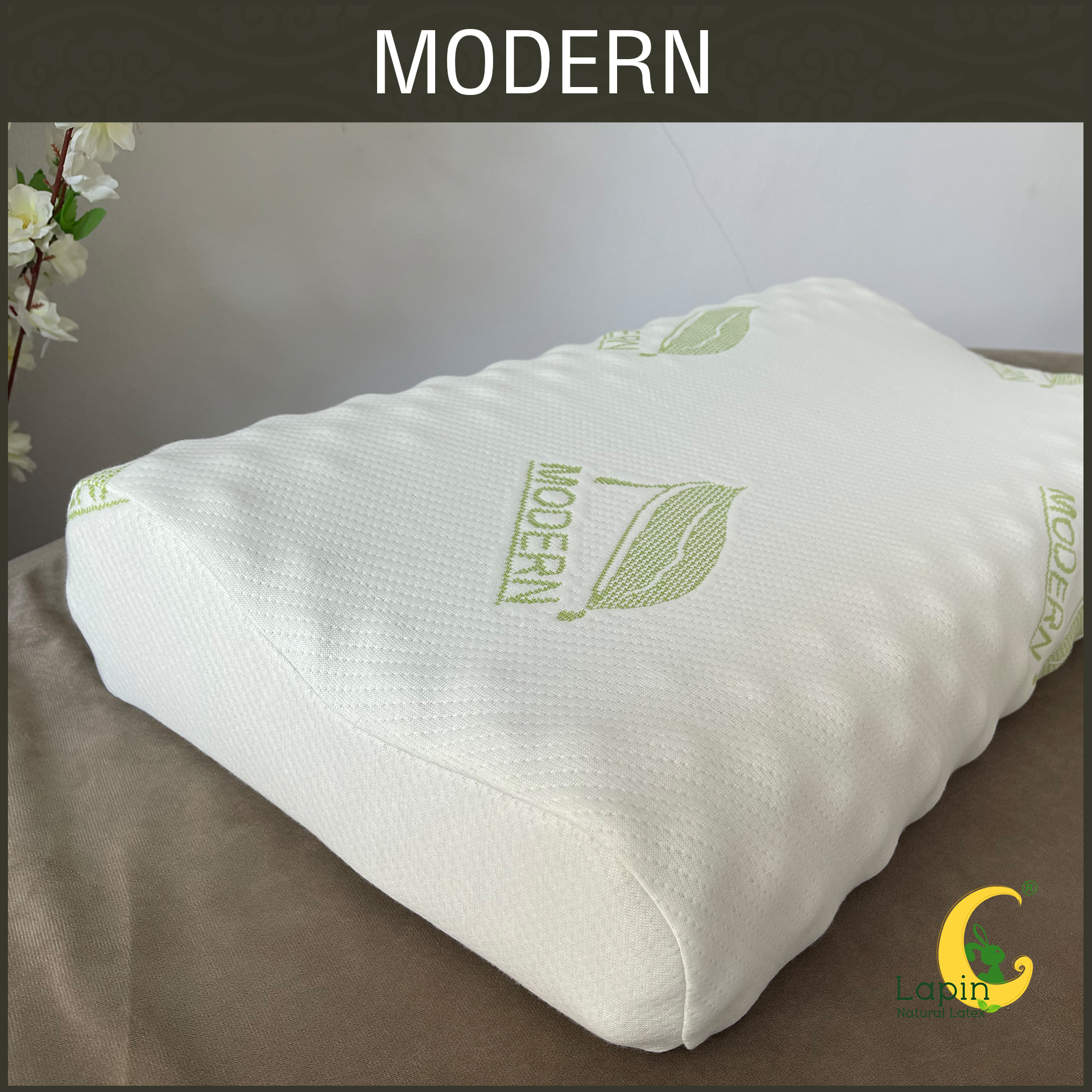 หมอนยางพารารุ่น Modern Latex Pillows รุ่น คอนทัวร์น็อบบี้ 1แถม1 by LAPIN